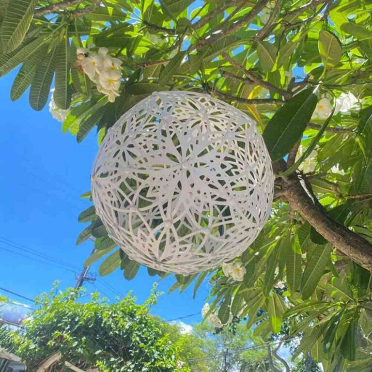 Solar Light 12″ White Lotus Solar Light – Box of 2