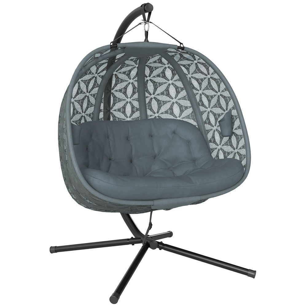 Hanging Pumpkin Chair Pumpkin Chair Flower of Life Grey