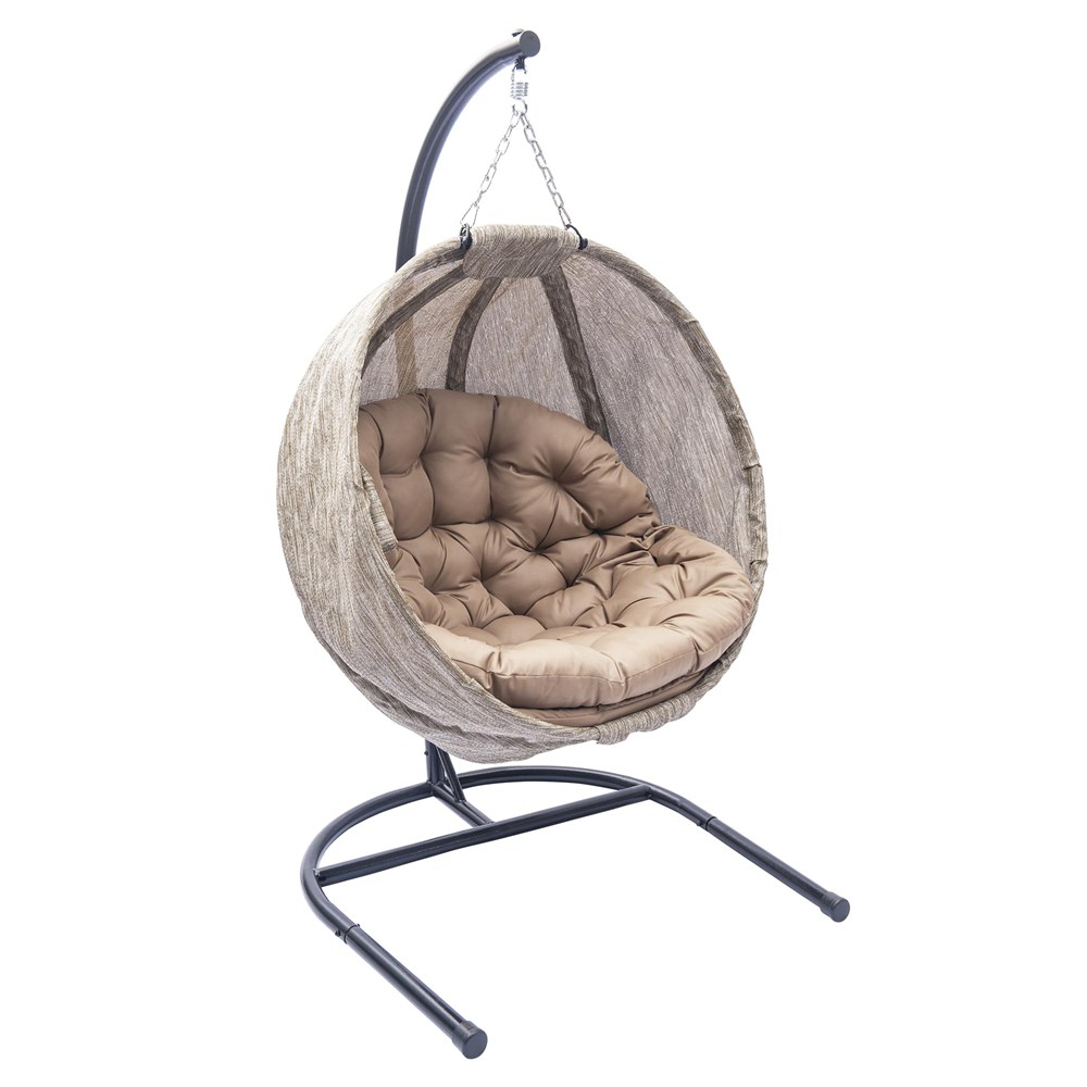 Hanging Ball Chair with U-Shaped Base Hanging Ball Chair with U Stand Leaf Khaki