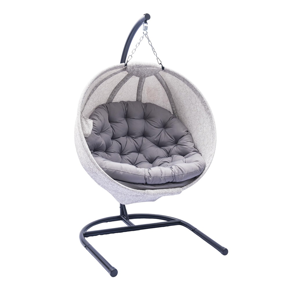 Hanging Ball Chair with U-Shaped Base Hanging Ball Chair with U Stand Cosmos bipinnatus Grey
